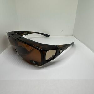 Barricade Tortoise Polarized Flip Up Fit Over Sunglasses UV400 Wrap Around